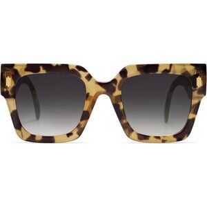 Women's Yellow Luxury Large Vintage Oversized Square Eyes Protecting Sunglasses